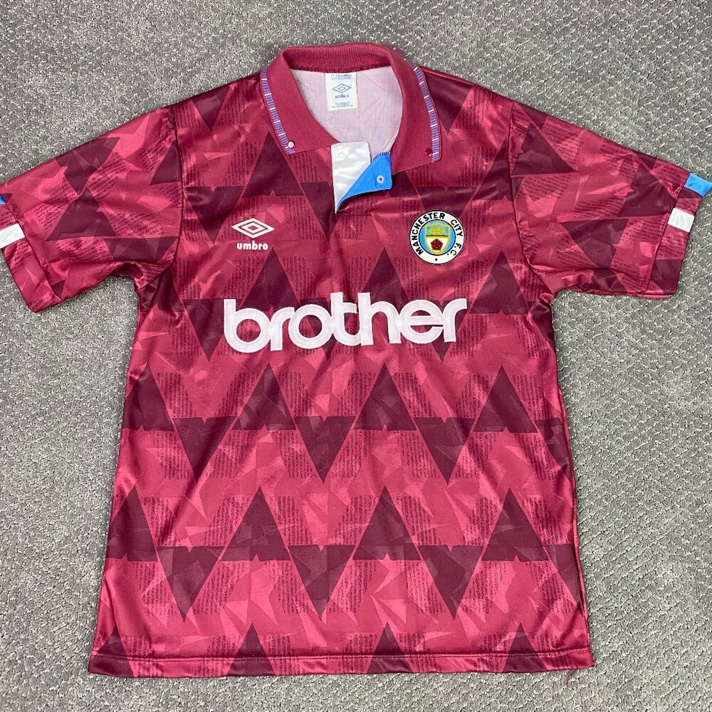 Vintage Manchester City Jersey Men's 97-102cms Medium Umbro 1990 1991 1992